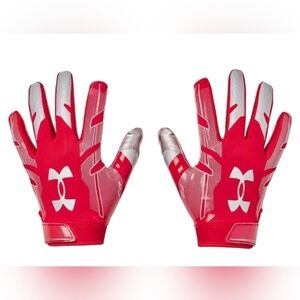 NEW Under Armour Men's XL Red and White F8 Glue Grip Football Gloves